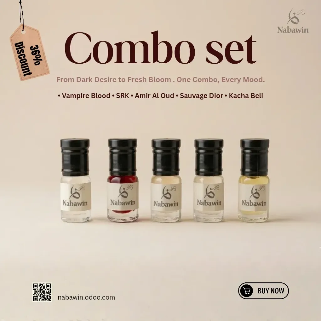 Perfume Oil Combo – Vampire Blood, SRK, Sauvage Dior, Amir Al Oud, Kacha Beli